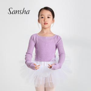 sansha 三沙兒童舞蹈練功服 長(zhǎng)袖芭蕾舞針織上衣秋冬保暖外套表演