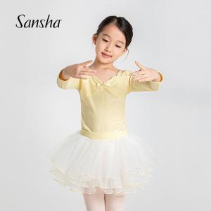 sansha 三沙兒童舞蹈服 長袖芭蕾舞服上衣蓬蓬裙分體套裝秋冬跳舞