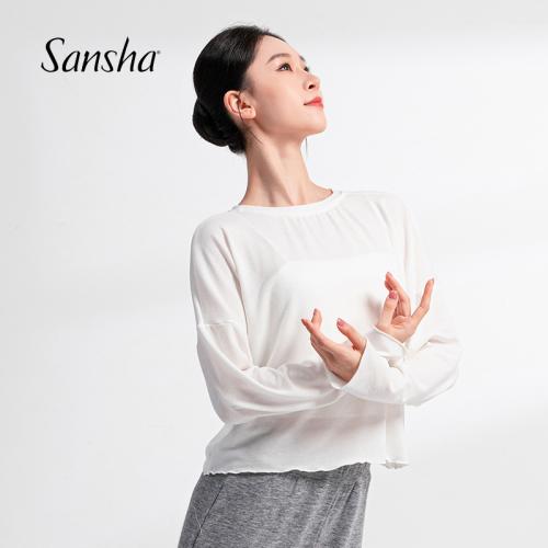 sansha 法國(guó)三沙現(xiàn)代舞服成人女 寬松舞蹈練功服上衣古典舞長(zhǎng)袖T